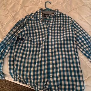 Tommy Hilfiger Men’s Button Down Shirt - Blue and White Checkered
